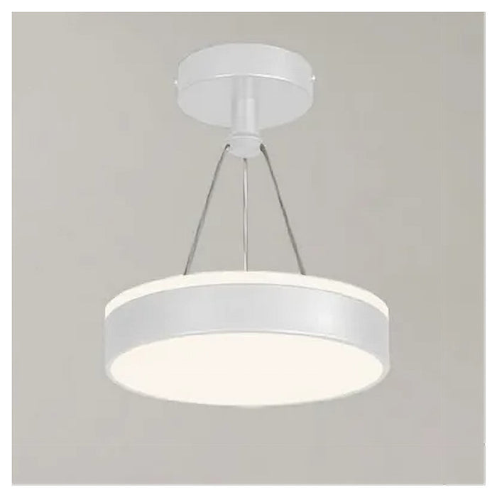 Trade Shop - Lampadario A Sospensione Led 24 W Cerchio Tondo Moderno Bianco Doppia Luce 50506         