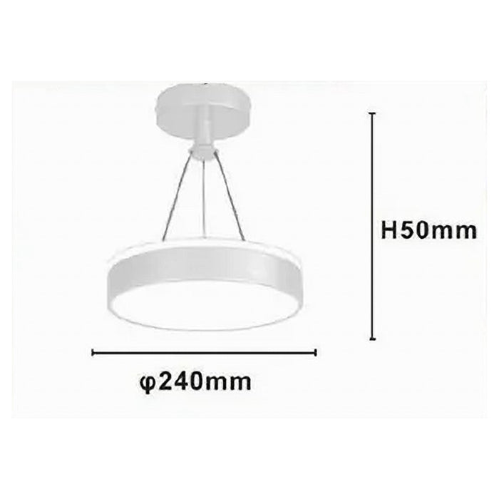 Trade Shop - Lampadario A Sospensione Led 24 W Cerchio Tondo Moderno Bianco Doppia Luce 50506         