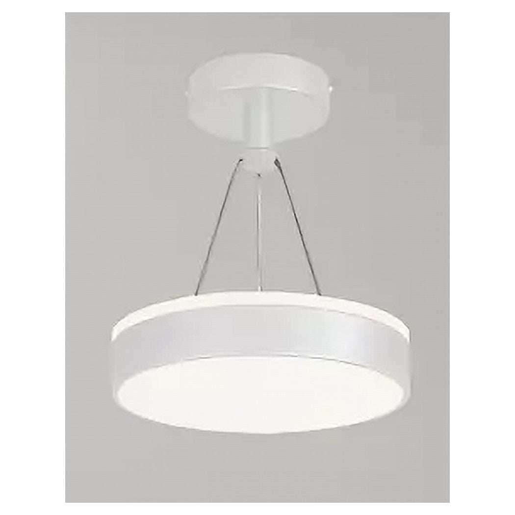 Trade Shop - Lampadario A Sospensione Led 24 W Cerchio Tondo Moderno Bianco Doppia Luce 50506         