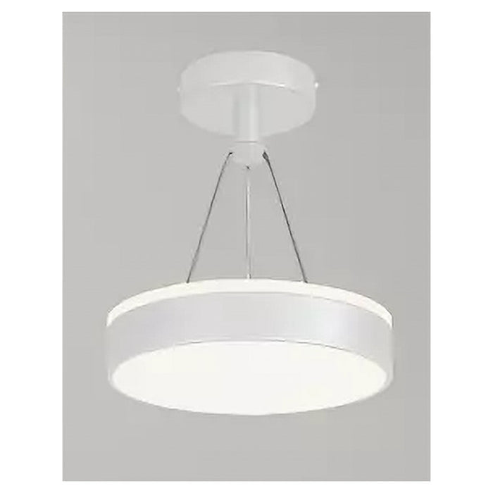 Trade Shop - Lampadario A Sospensione Led 24 W Cerchio Tondo Moderno Bianco Doppia Luce 50506         