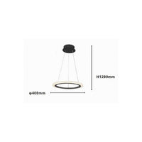 Trade Shop - Lampadario A Sospensione Led 24 Watt Cerchio Anello Effetto Cristallo Nero 31906 -