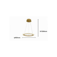 Trade Shop - Lampadario A Sospensione Led 24 Watt Cerchio Anello Effetto Cristallo Oro 31913 -