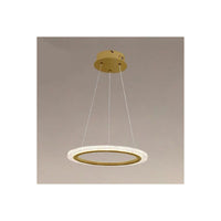 Trade Shop - Lampadario A Sospensione Led 24 Watt Cerchio Anello Effetto Cristallo Oro 31913 -