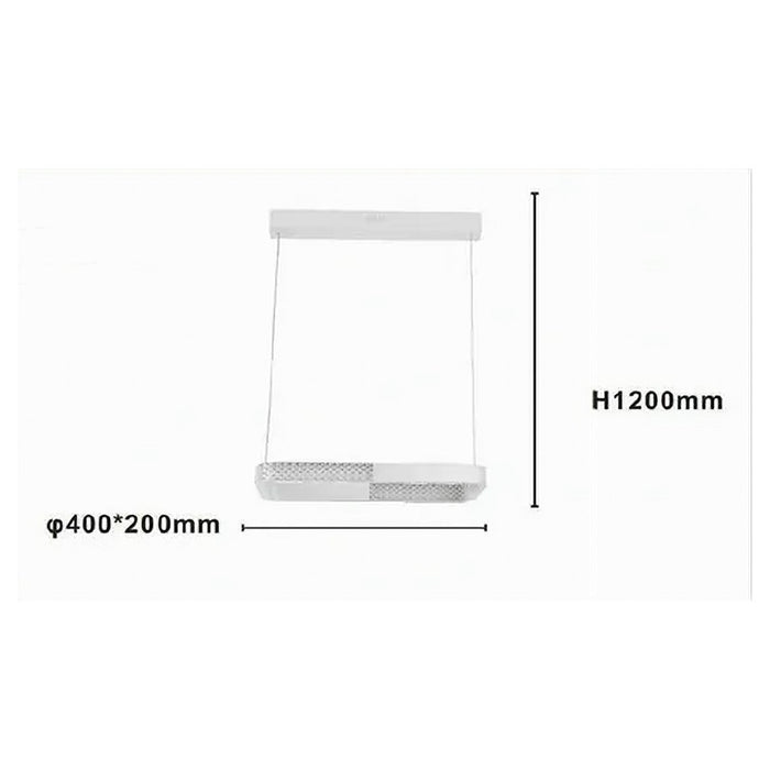 Trade Shop - Lampadario A Sospensione Led 24w Rettangolare Bianco Cristallo Con Telecomando 32033         