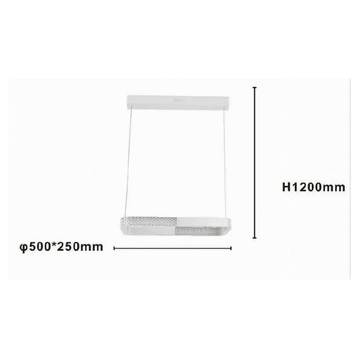 Trade Shop - Lampadario A Sospensione Led 28w Rettangolare Bianco Cristallo Con Telecomando 32064         