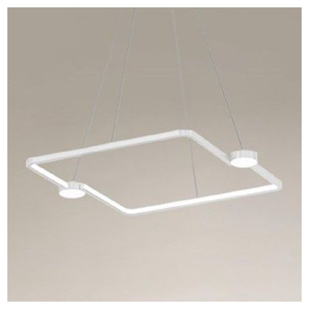 Trade Shop - Lampadario A Sospensione Led 30w Quadrato Con Telecomando Design Moderno Bianco 71163         
