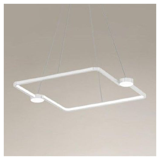 Trade Shop - Lampadario A Sospensione Led 30w Quadrato Con Telecomando Design Moderno Bianco 71163         