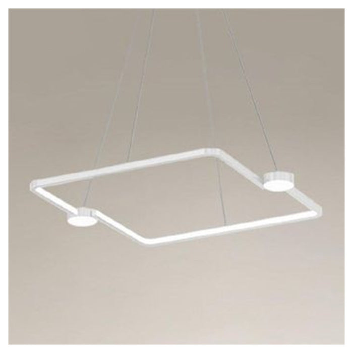 Trade Shop - Lampadario A Sospensione Led 30w Quadrato Con Telecomando Design Moderno Bianco 71163         