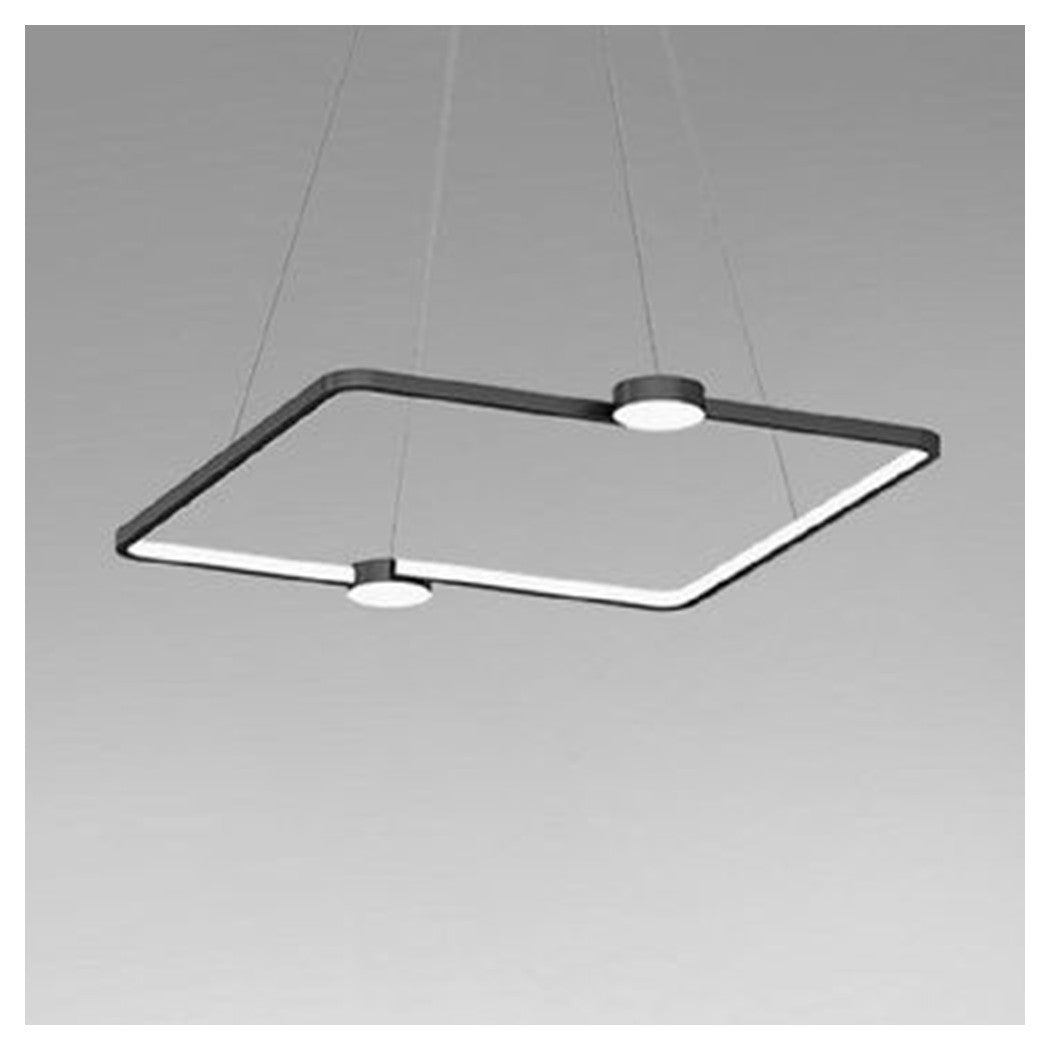 Trade Shop - Lampadario A Sospensione Led 30w Quadrato Con Telecomando Design Moderno Nero 71187         