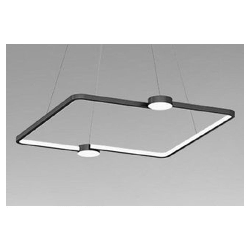 Trade Shop - Lampadario A Sospensione Led 30w Quadrato Con Telecomando Design Moderno Nero 71187         