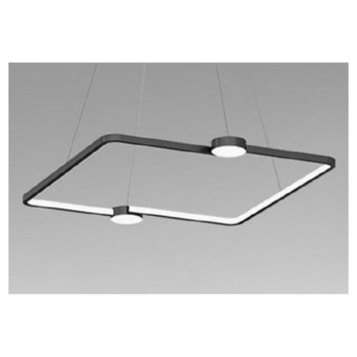 Trade Shop - Lampadario A Sospensione Led 30w Quadrato Con Telecomando Design Moderno Nero 71187         