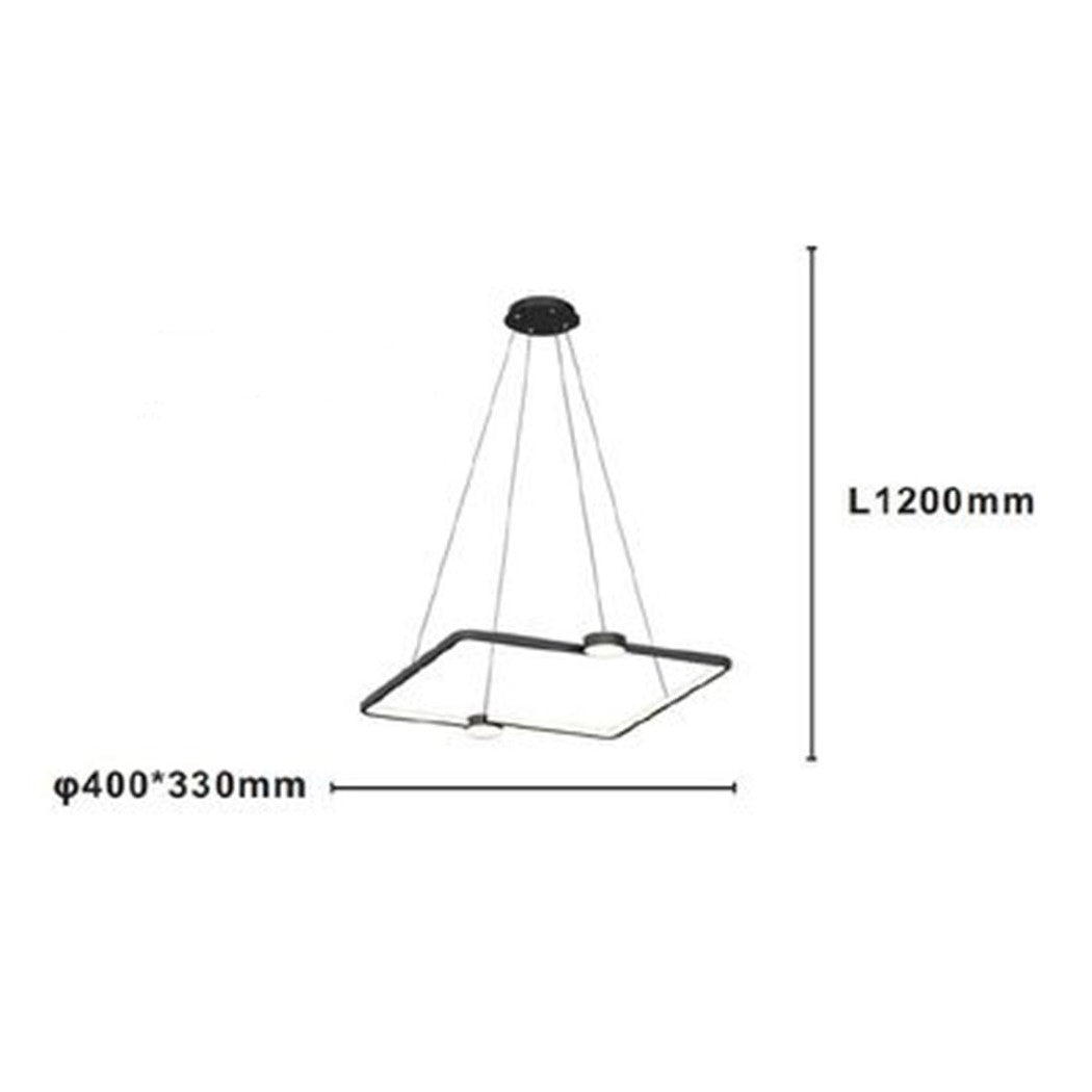 Trade Shop - Lampadario A Sospensione Led 30w Quadrato Con Telecomando Design Moderno Nero 71187         
