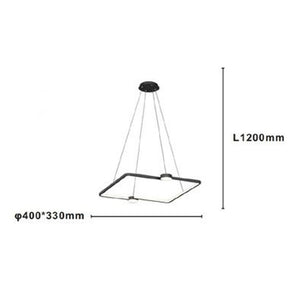 Trade Shop - Lampadario A Sospensione Led 30w Quadrato Con Telecomando Design Moderno Nero 71187         