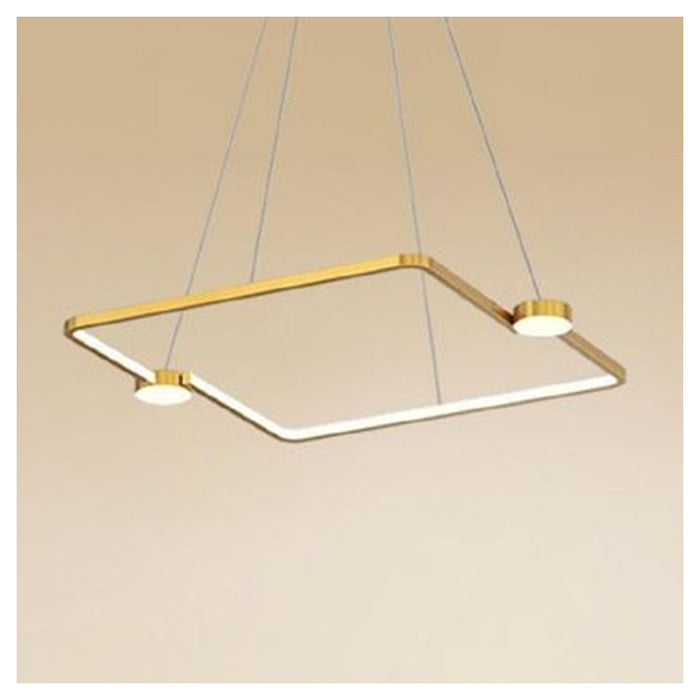 Trade Shop - Lampadario A Sospensione Led 30w Quadrato Con Telecomando Design Moderno Oro 71170         