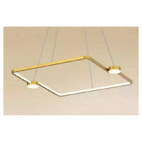 Trade Shop - Lampadario A Sospensione Led 30w Quadrato Con Telecomando Design Moderno Oro 71170         