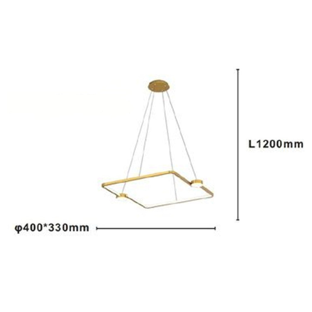 Trade Shop - Lampadario A Sospensione Led 30w Quadrato Con Telecomando Design Moderno Oro 71170         