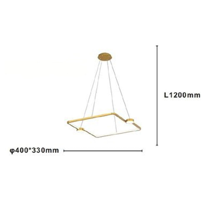 Trade Shop - Lampadario A Sospensione Led 30w Quadrato Con Telecomando Design Moderno Oro 71170         