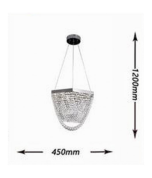 Lampadario A Sospensione Led 35 W Design Moderno Cristalli Luce Fredda 6500k B74         