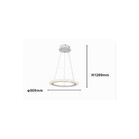 Trade Shop - Lampadario A Sospensione Led 36 W Cerchio Anello Bianco Effetto Cristallo 31920 -