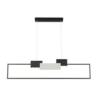 Trade Shop - Lampadario A Sospensione Led 36w Rettangolare Con Telecomando Design Moderno Nero 71585         
