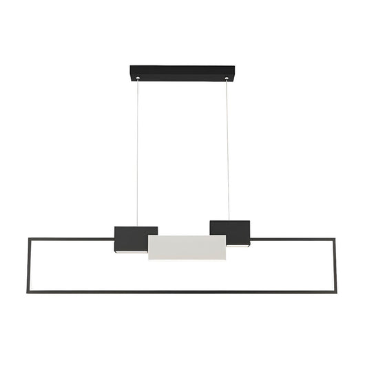 Trade Shop - Lampadario A Sospensione Led 36w Rettangolare Con Telecomando Design Moderno Nero 71585         