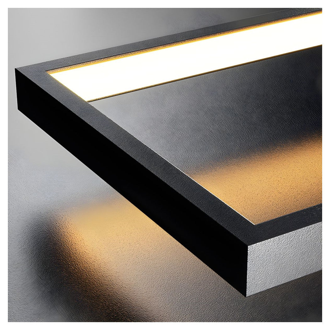 Trade Shop - Lampadario A Sospensione Led 36w Rettangolare Con Telecomando Design Moderno Nero 71585         