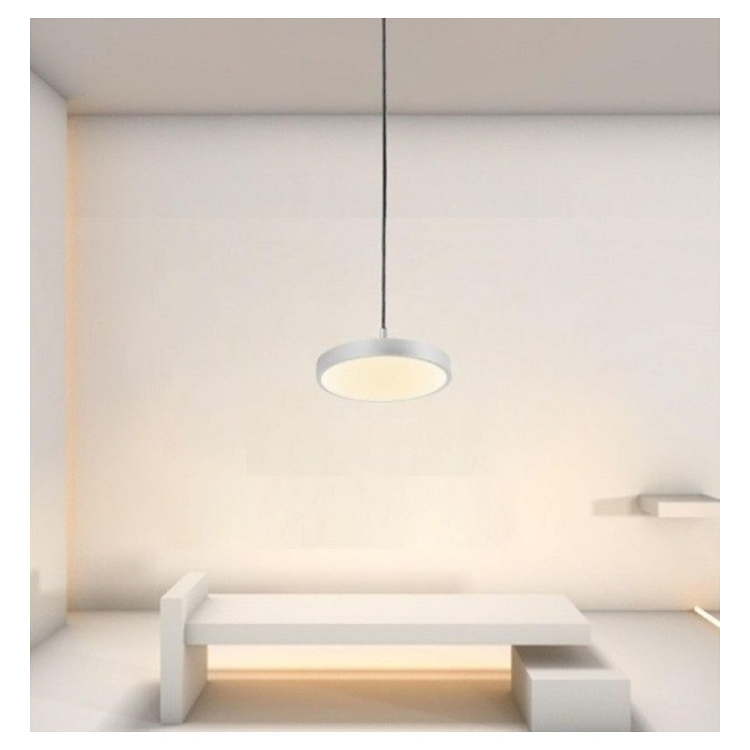 Trade Shop - Lampadario A Sospensione Led 40w Argento Cerchio Tondo Moderno Minimal Luce 4000k 32934         
