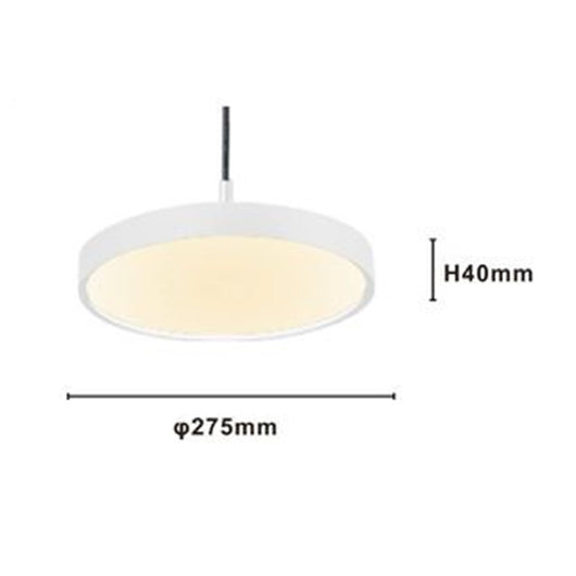 Trade Shop - Lampadario A Sospensione Led 40w Bianco Cerchio Tondo Moderno Minimal Luce 4000k 32873         