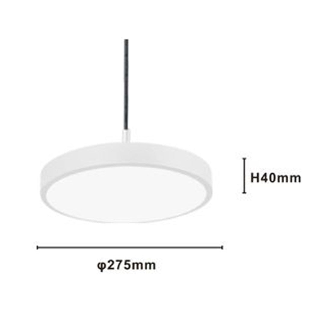 Trade Shop - Lampadario A Sospensione Led 40w Bianco Cerchio Tondo Moderno Minimal Luce 6500k 32880         