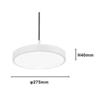 Trade Shop - Lampadario A Sospensione Led 40w Bianco Cerchio Tondo Moderno Minimal Luce 6500k 32880         
