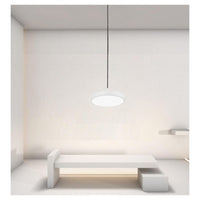 Trade Shop - Lampadario A Sospensione Led 40w Bianco Cerchio Tondo Moderno Minimal Luce 6500k 32880         