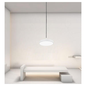 Trade Shop - Lampadario A Sospensione Led 40w Bianco Cerchio Tondo Moderno Minimal Luce 6500k 32880         