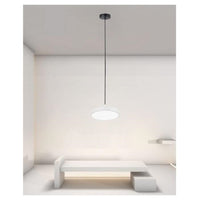 Trade Shop - Lampadario A Sospensione Led 40w Bianco Cerchio Tondo Moderno Minimal Luce 6500k 32880         