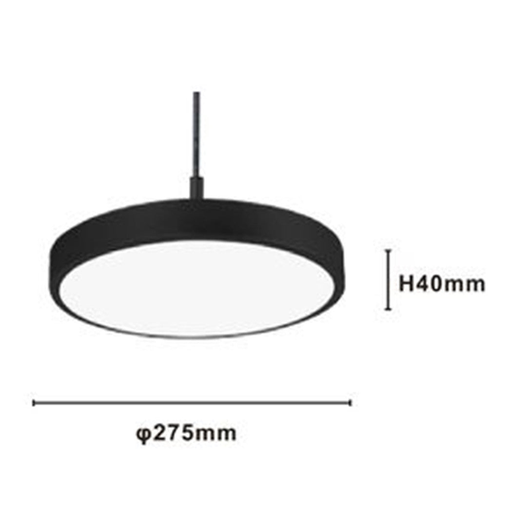 Trade Shop - Lampadario A Sospensione Led 40w Nero Cerchio Tondo Moderno Minimal Luce 6500k 32903         