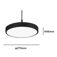 Trade Shop - Lampadario A Sospensione Led 40w Nero Cerchio Tondo Moderno Minimal Luce 6500k 32903         