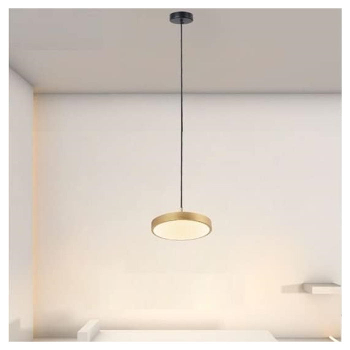Trade Shop - Lampadario A Sospensione Led 40w Oro Cerchio Tondo Moderno Minimal Luce 4000k 32910         