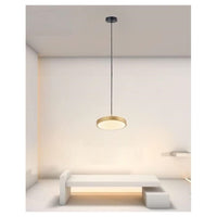 Trade Shop - Lampadario A Sospensione Led 40w Oro Cerchio Tondo Moderno Minimal Luce 4000k 32910         