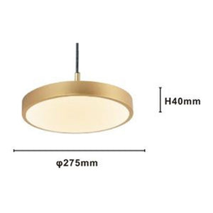 Trade Shop - Lampadario A Sospensione Led 40w Oro Cerchio Tondo Moderno Minimal Luce 4000k 32910         