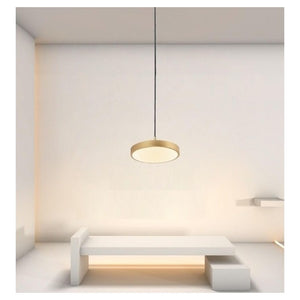 Trade Shop - Lampadario A Sospensione Led 40w Oro Cerchio Tondo Moderno Minimal Luce 4000k 32910         
