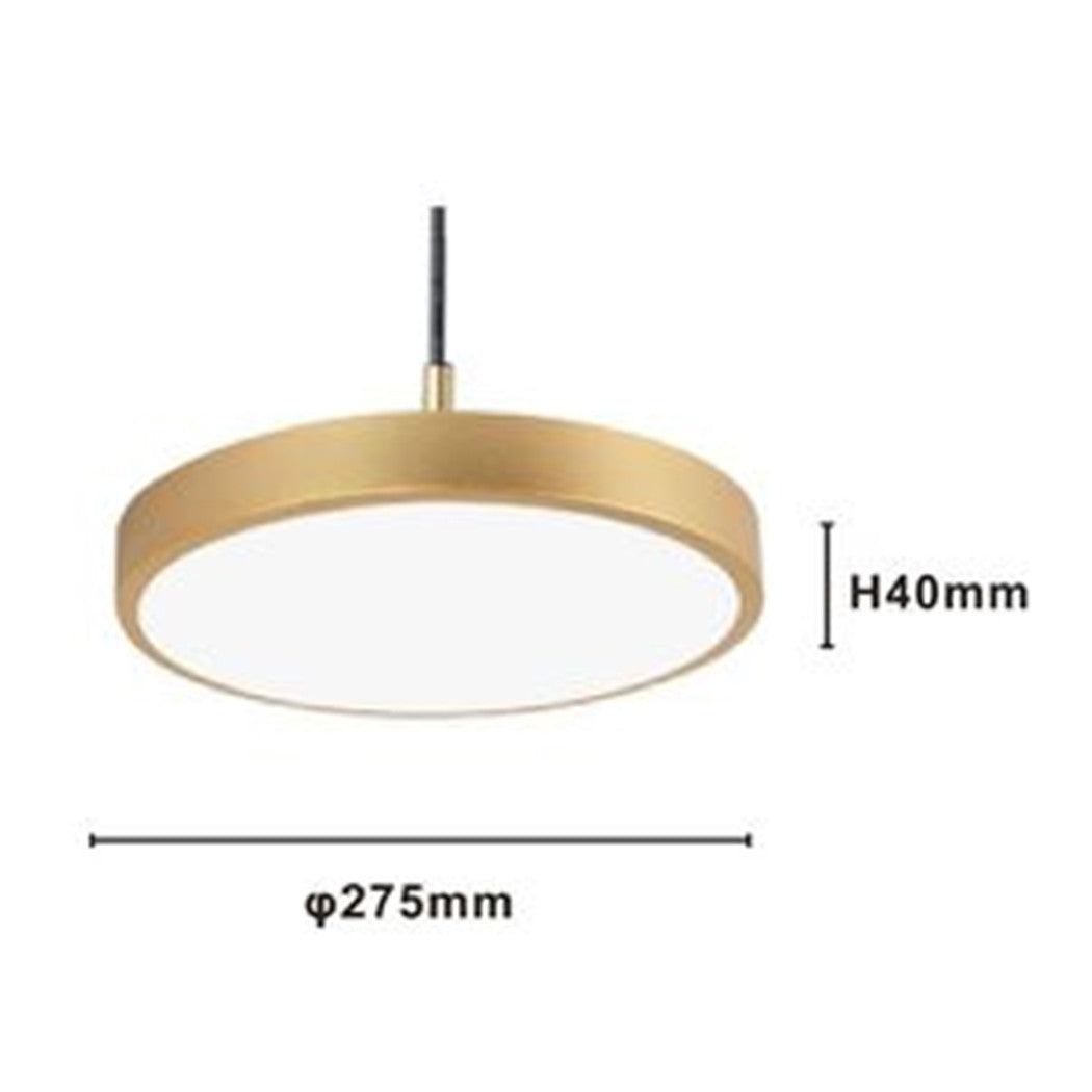 Trade Shop - Lampadario A Sospensione Led 40w Oro Cerchio Tondo Moderno Minimal Luce 6500k 32927         