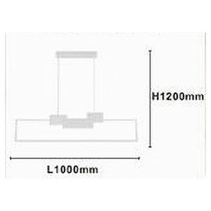Trade Shop - Lampadario A Sospensione Led 42w Rettangolare Design Moderno Bianco Luce Fredda 71578         