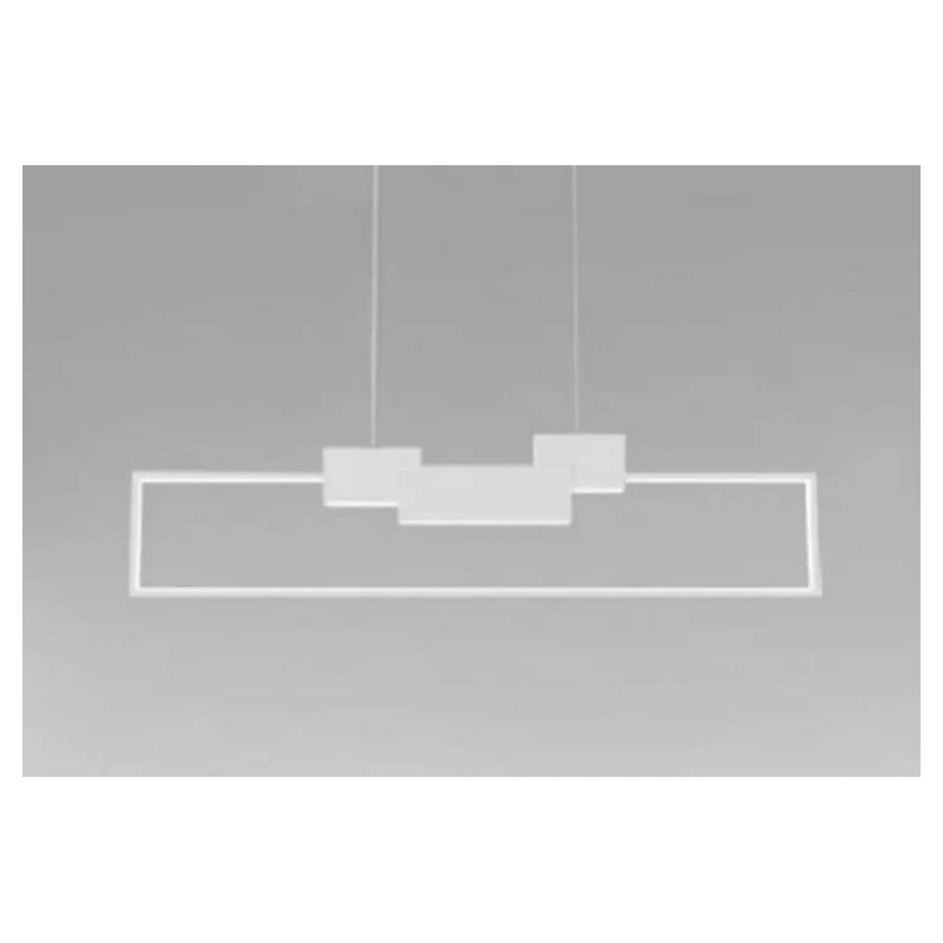 Trade Shop - Lampadario A Sospensione Led 42w Rettangolare Design Moderno Bianco Luce Fredda 71578         