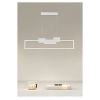 Trade Shop - Lampadario A Sospensione Led 42w Rettangolare Design Moderno Bianco Luce Fredda 71578         