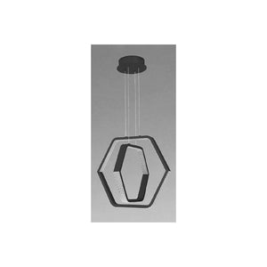 Trade Shop - Lampadario A Sospensione Led 48 W Esagonale Effetto Cristallo Moderno Nero 31845 -