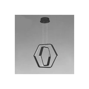 Trade Shop - Lampadario A Sospensione Led 48 W Esagonale Effetto Cristallo Moderno Nero 31845 -