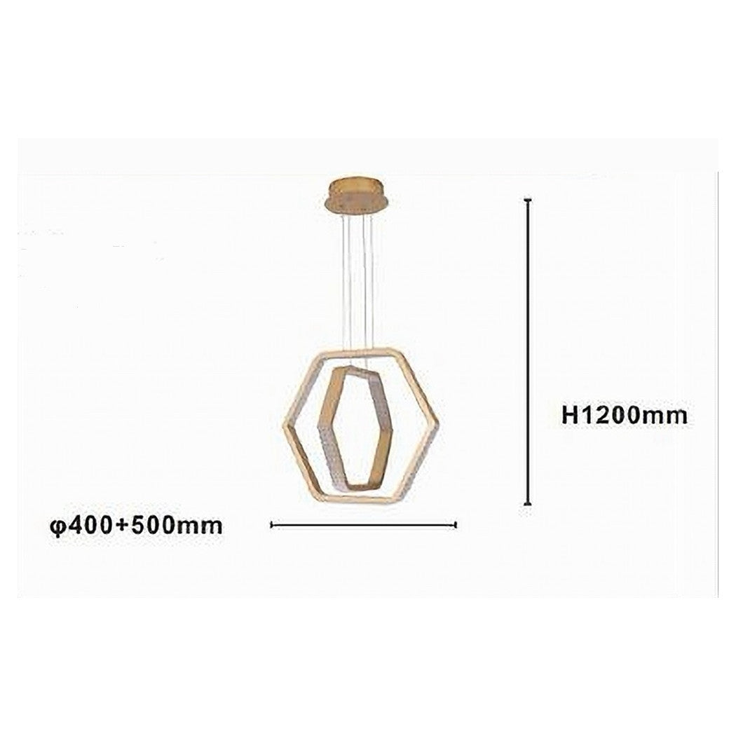 Trade Shop - Lampadario A Sospensione Led 48 W Esagonale Effetto Cristallo Moderno Oro 31852 -