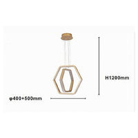 Trade Shop - Lampadario A Sospensione Led 48 W Esagonale Effetto Cristallo Moderno Oro 31852 -