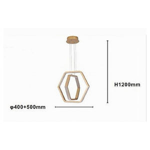 Trade Shop - Lampadario A Sospensione Led 48 W Esagonale Effetto Cristallo Moderno Oro 31852 -