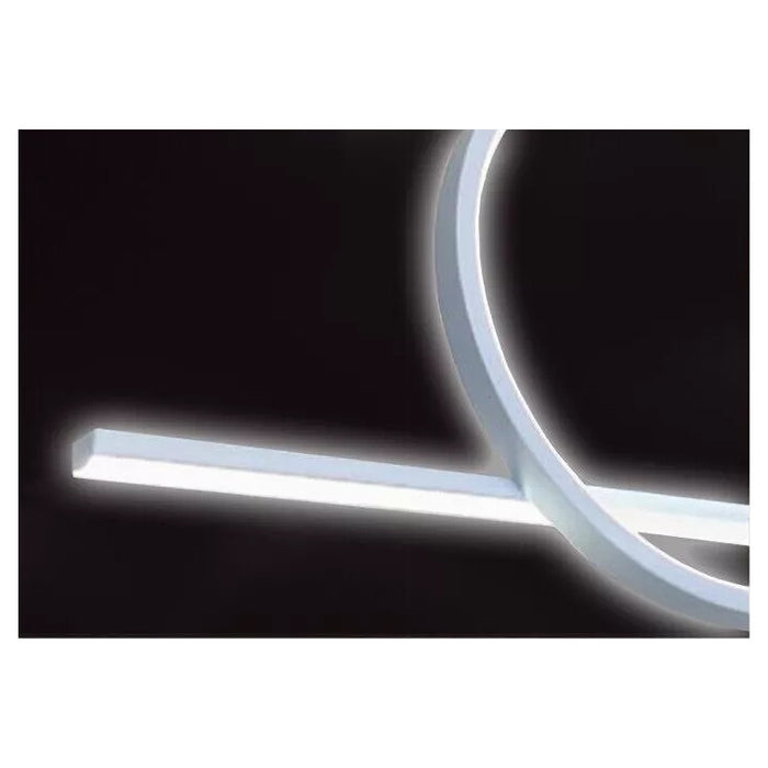 Trade Shop - Lampadario A Sospensione Led 48w Design Cerchio Linea Moderno Bianco Ip20 Lampada 01189         