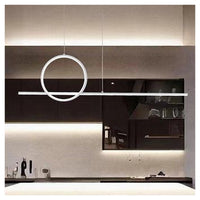 Trade Shop - Lampadario A Sospensione Led 48w Design Cerchio Linea Moderno Bianco Ip20 Lampada 01189         